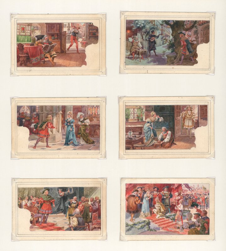 Originalt kunstverk for et sett med Liebig-kort: Wagner, Die Meistersinger (gouache på papir) av European School