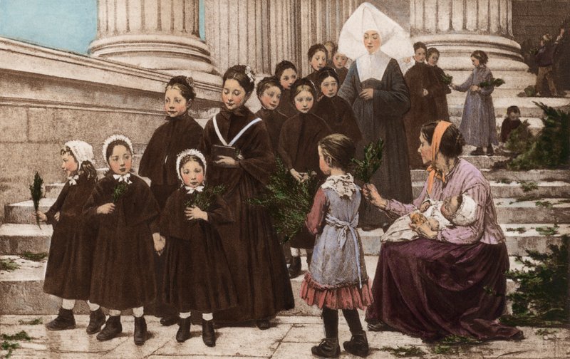 Palmesøndag (fargefotogravure) av European School