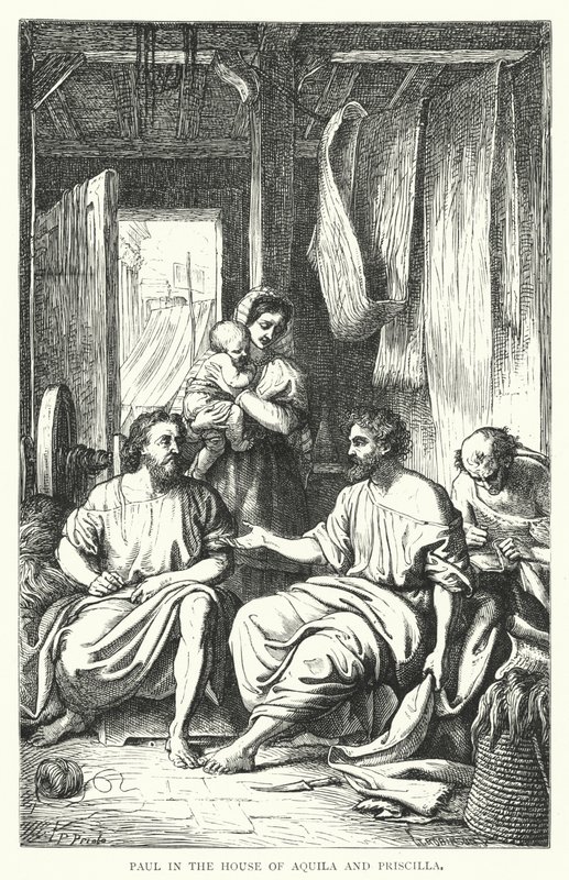 Paulus i huset til Aquila og Priscilla (gravering) av European School
