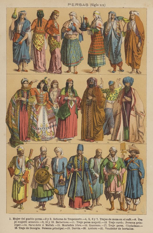 Persia, 1800-tallet (fargefotografier) av European School