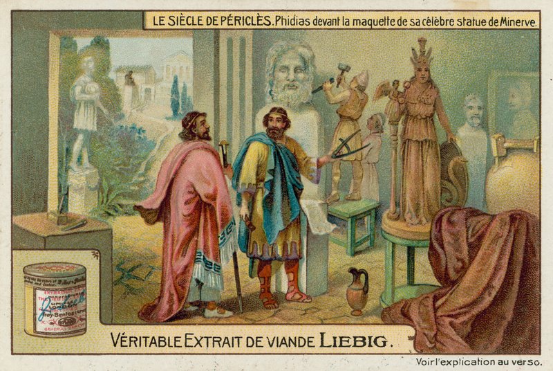 Phidias jobber med sin berømte statue av Minerva av European School
