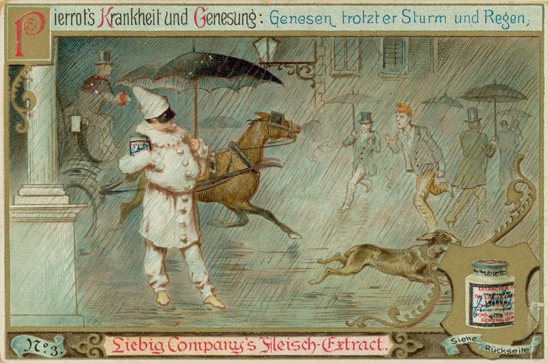 Pierrot in the Rain (chromolitho) av European School