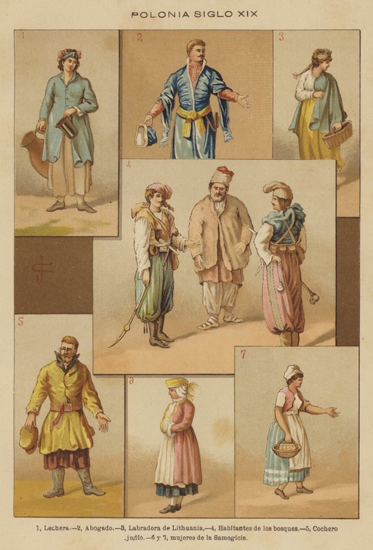 Polen 1800-tallet (farge litho) av European School