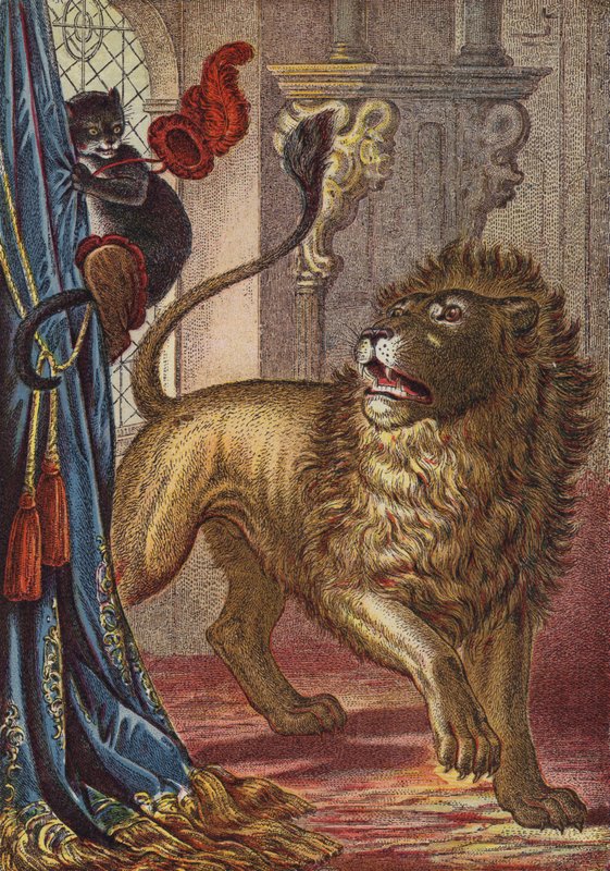 Puss In Boots (farge litho) av European School