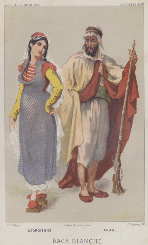 Kaukasisk, georgisk, arabisk (chromolitho) av European School