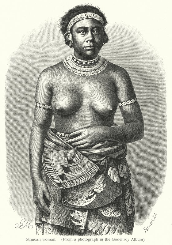 Samoansk kvinne (gravering) av European School