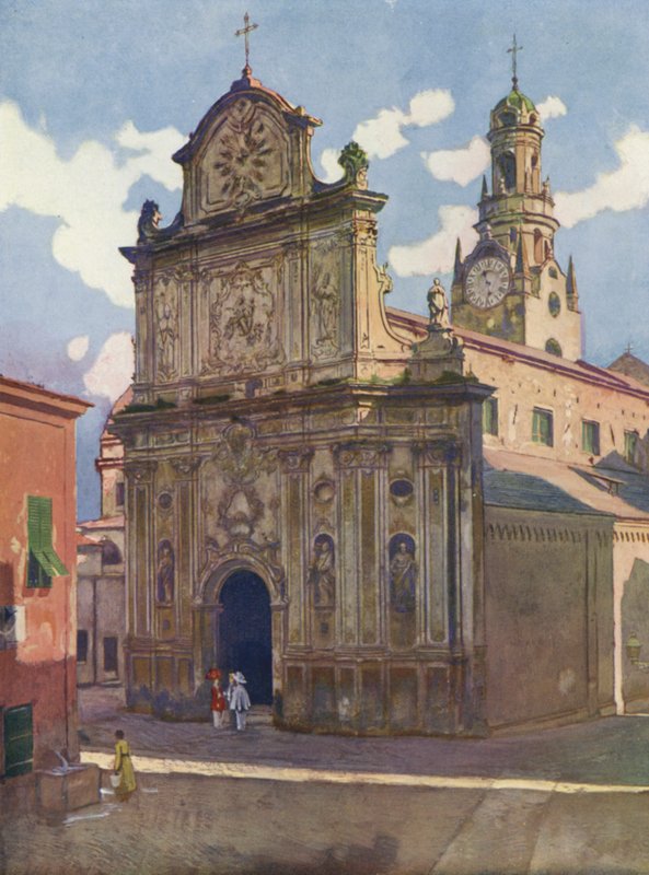 San Remo, katedralen (fargelitografi) av European School