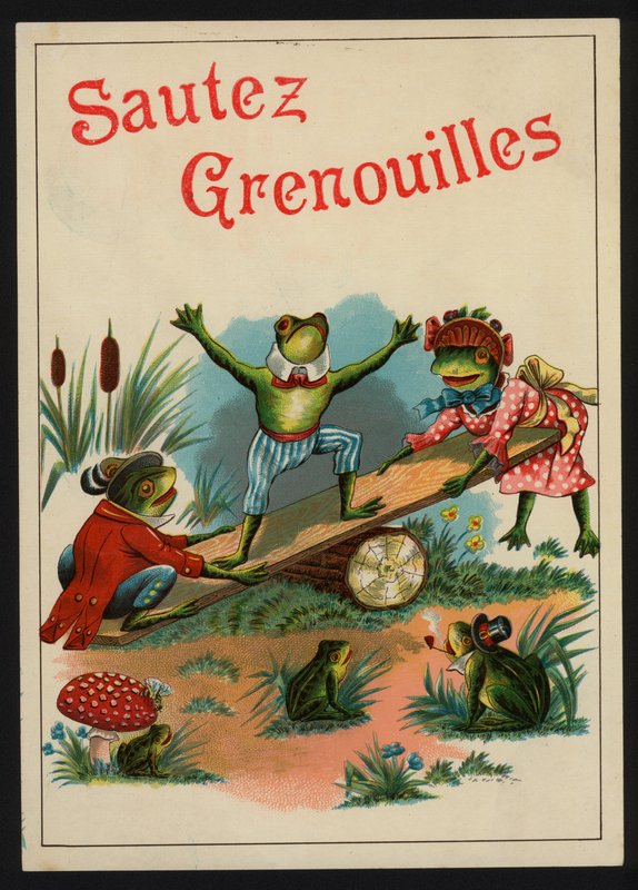 Jump Frogs (farge litho) av European School