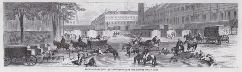 Scene i Jardin des Tuileries under Paris-kommunen av European School