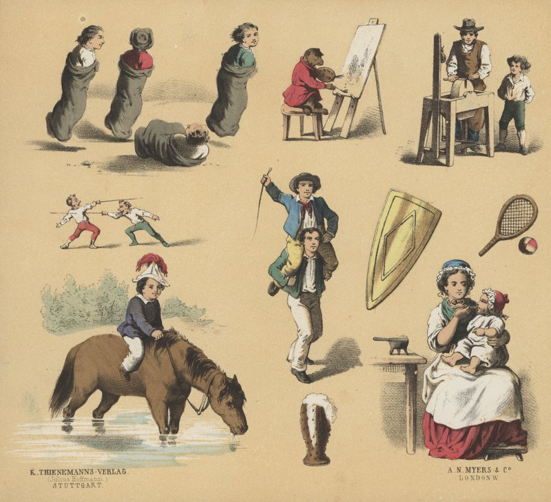 Utklipp for unge (farge litho) av European School