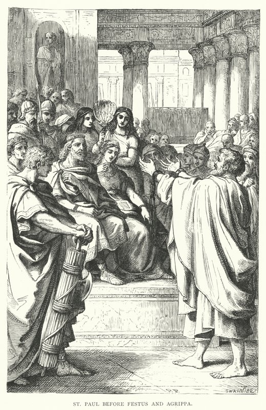 St Paul før Festus og Agrippa (gravering) av European School