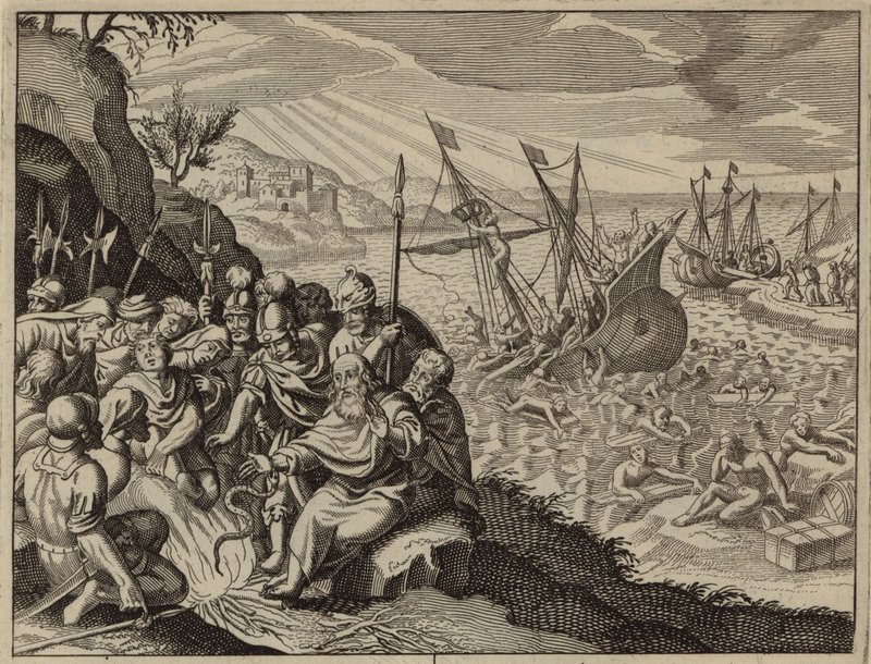 St Paul på Malta etter hans forlis (gravering) av European School