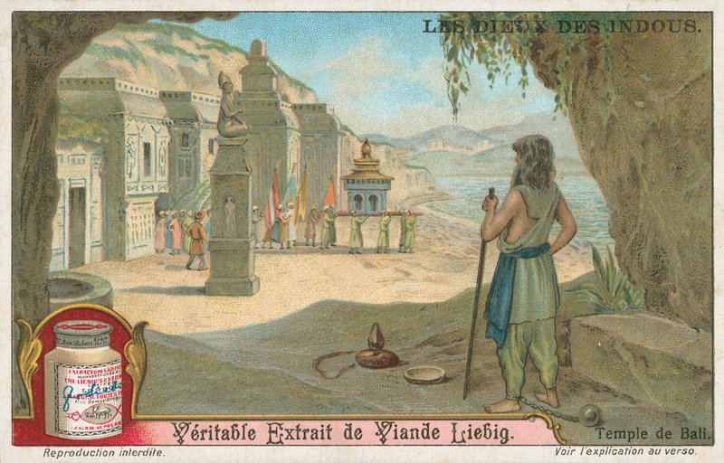 Bali-tempelet, Liebig-kort, tidlig på 1900-tallet (kromo) av European School