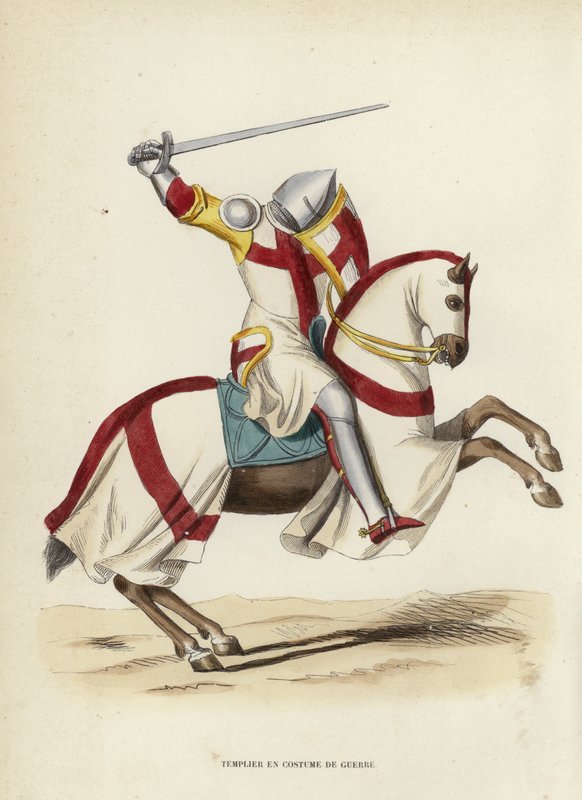 Templar In War Costume (farget gravering) av European School