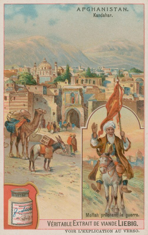 Byen Kandahar og en Mullah Preaching War av European School