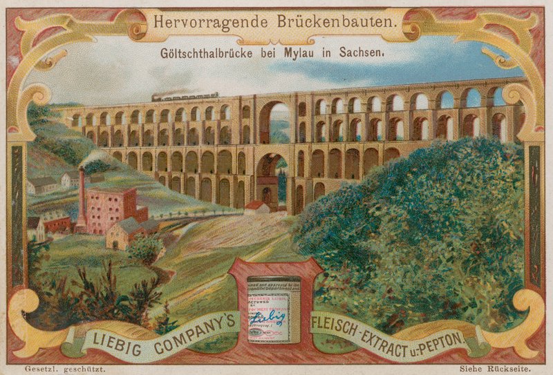 Goltzsch Viaduct Railway bridge, Mylau, Tyskland av European School