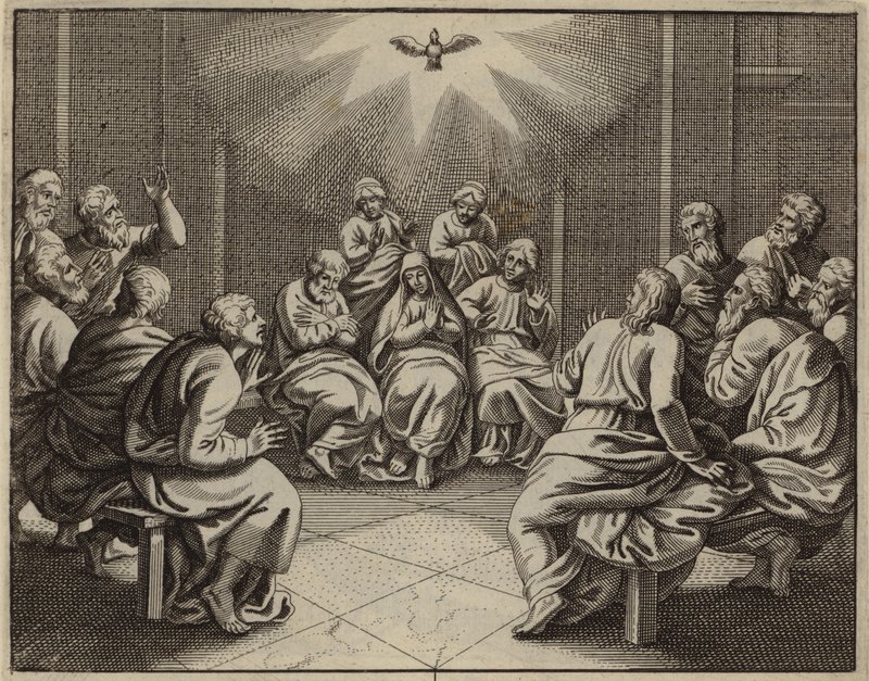Den Hellige Ånd kommer til de tolv apostler på pinsedagen (gravering) av European School