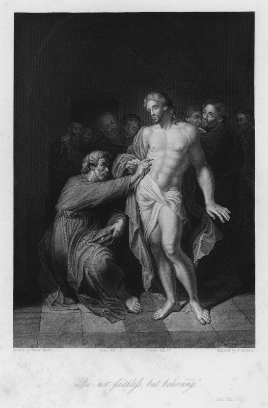 The Incredulity of St Thomas, John XX, 27 (gravering) av European School