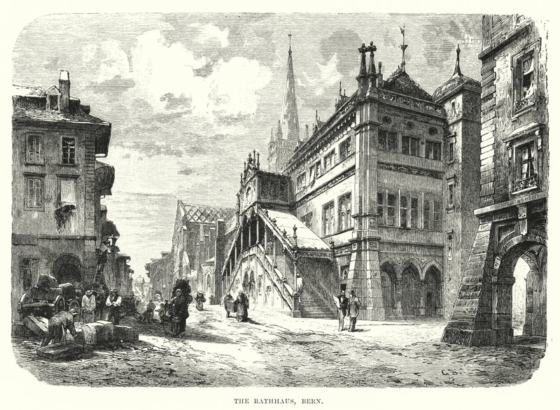 The Rathhaus, Bern (gravering) av European School