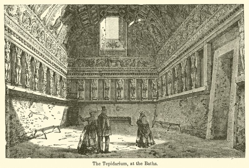 Tepidarium, ved badene (gravering) av European School