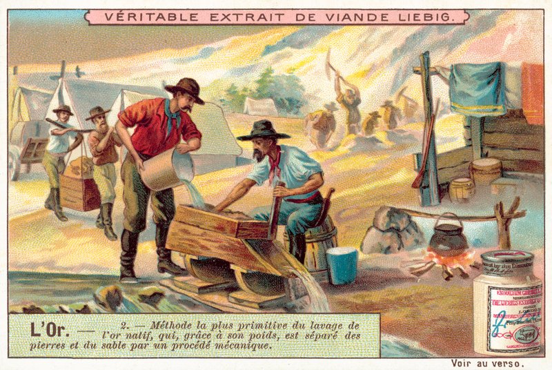 Den mest primitive metoden for å skille gull fra annet materiale (chromolitho) av European School