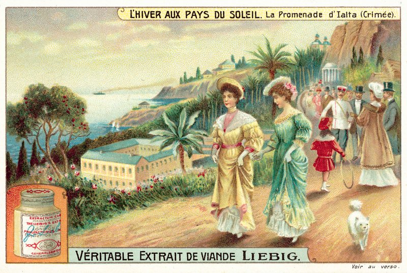 Promenaden ved Jalta, Krim (chromolitho) av European School