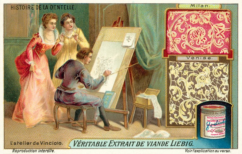 Studioet til Federico de Vinciolo (chromolitho) av European School