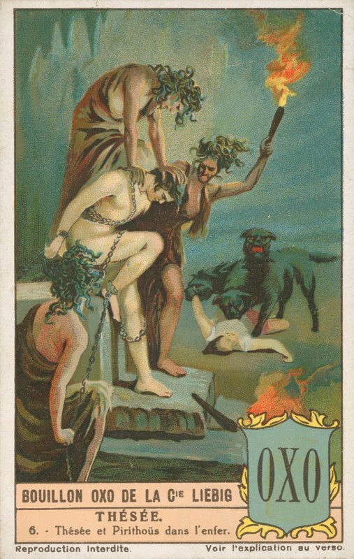 Theseus, Liebig-kort, tidlig på 1900-tallet (kromo) av European School