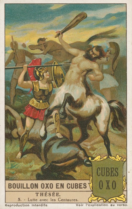 Theseus, Liebig-kort, tidlig på 1900-tallet (kromo) av European School