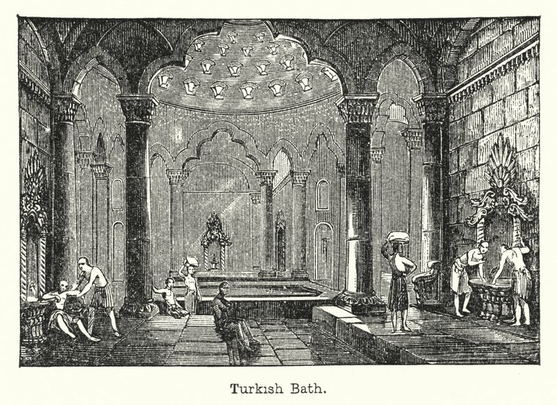 Tyrkisk bad (gravering) av European School