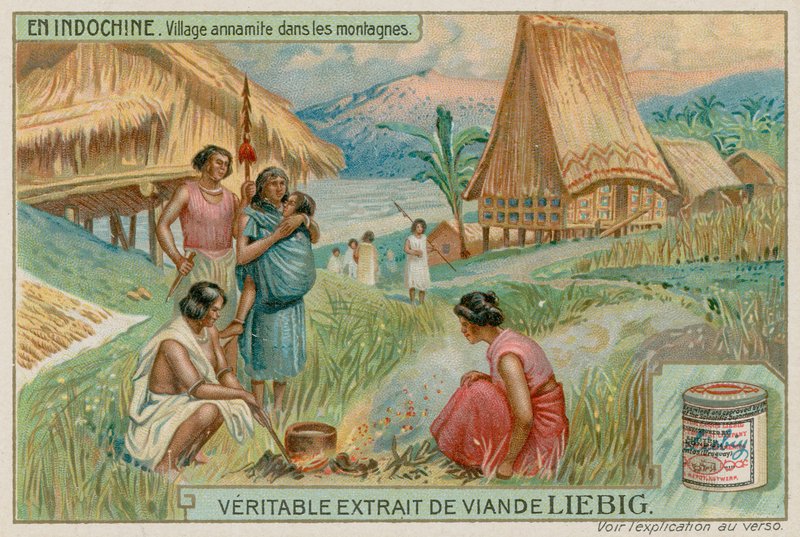 Vietnamesisk landsby i fjellene av European School