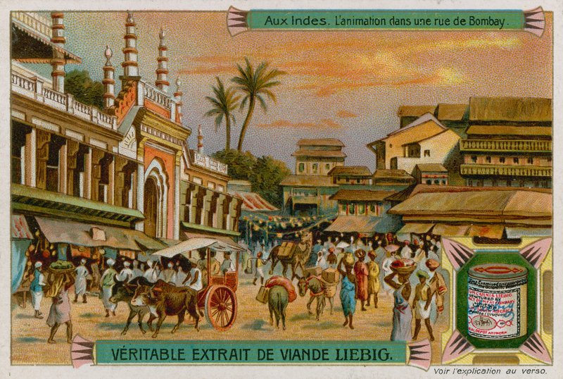Utsikt over en gate i Bombay av European School