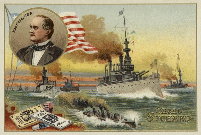 William McKinley, president i USA, spansk-amerikansk krig, 1898 av European School