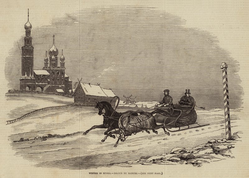 Vinter i Russland (gravering) av European School