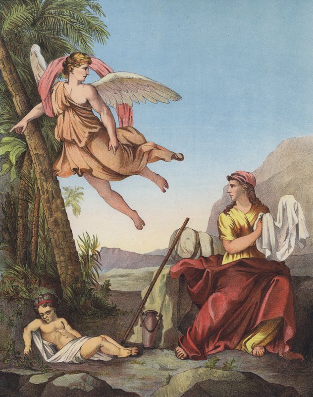 Hagar og engelen i ørkenen av Eustache Le Sueur