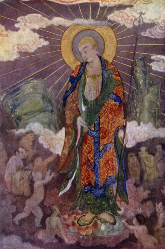 Jizo, Barnas Gud (farge litho) av Evelyn Paul