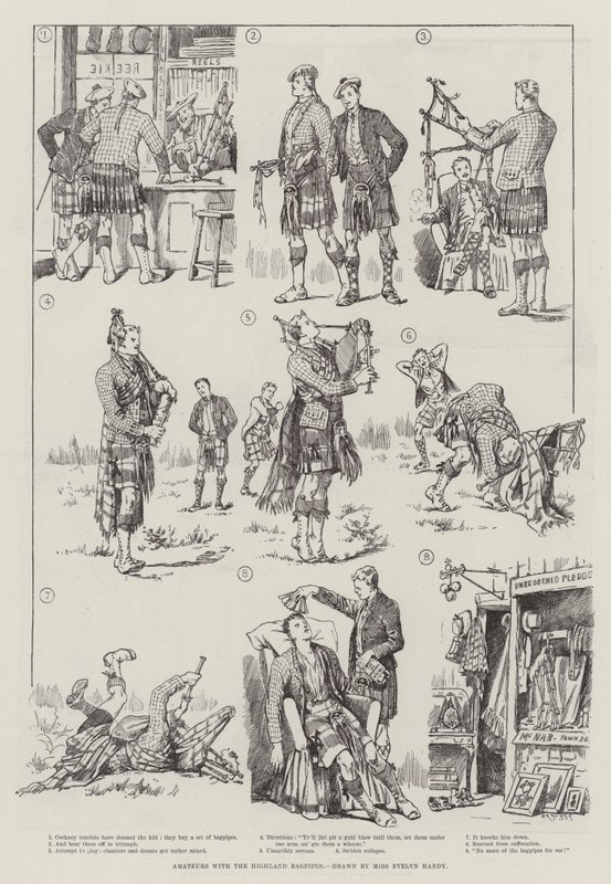 Amatører med Highland Bagpipes av Evelyn Stuart Hardy