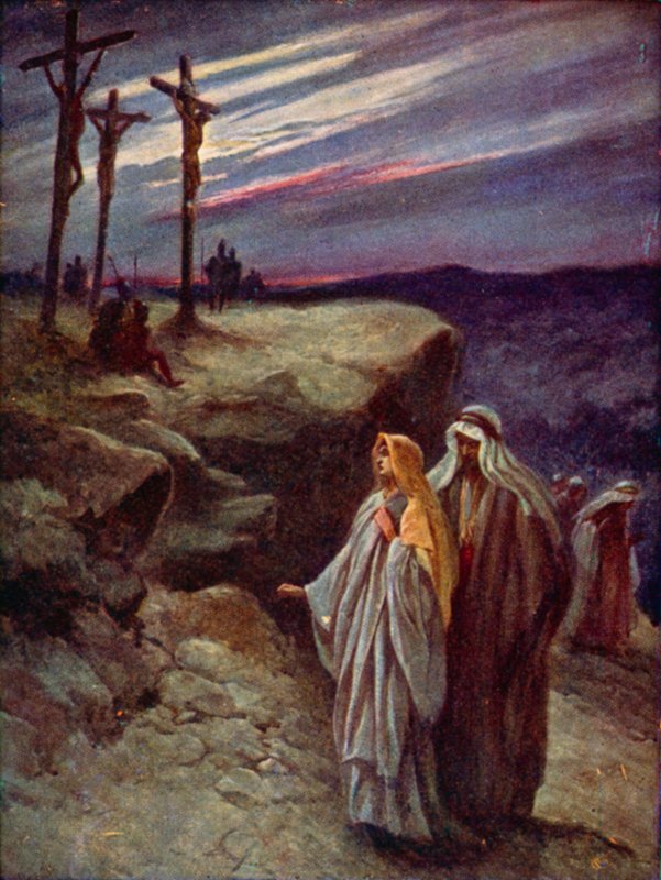 Korsfestelsen (farge litho) av Evelyn Stuart Hardy