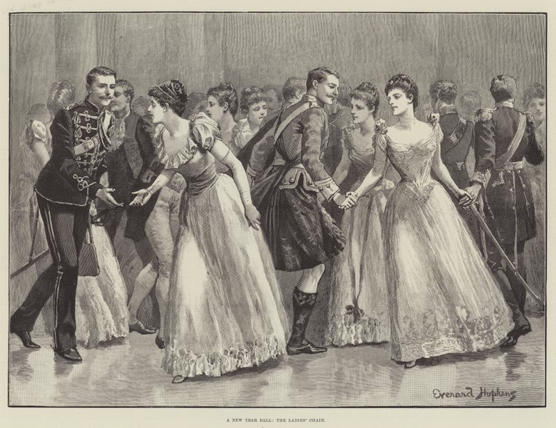 Et nyttårsball, damekjeden av Everard Hopkins