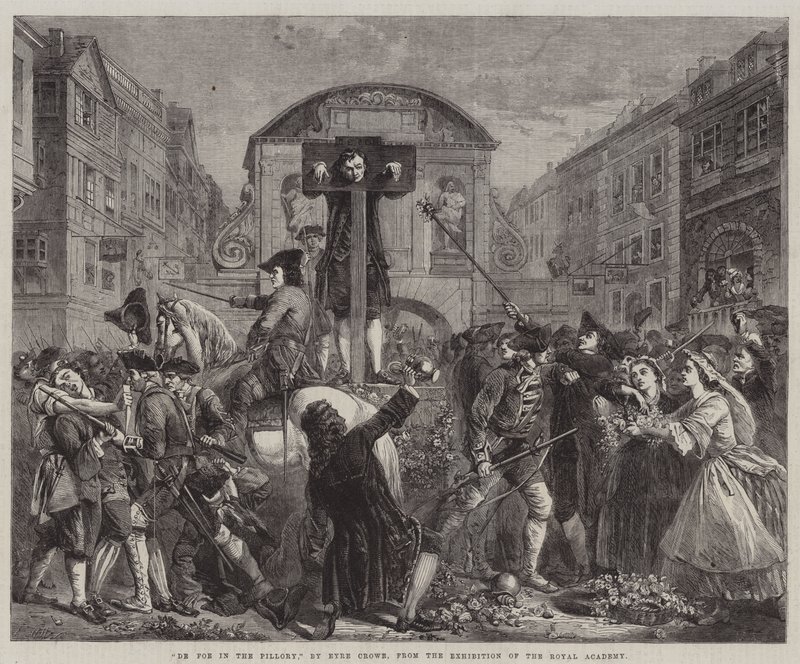 De Foe in the Pillory, fra utstillingen til Royal Academy av Eyre Crowe