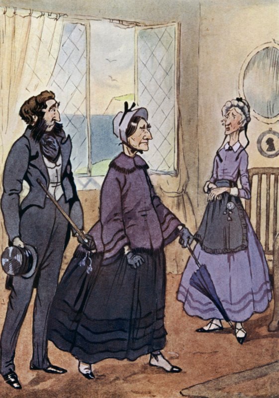 Illustrasjon for David Copperfield (farge litho) av F. M. B. Blaikie