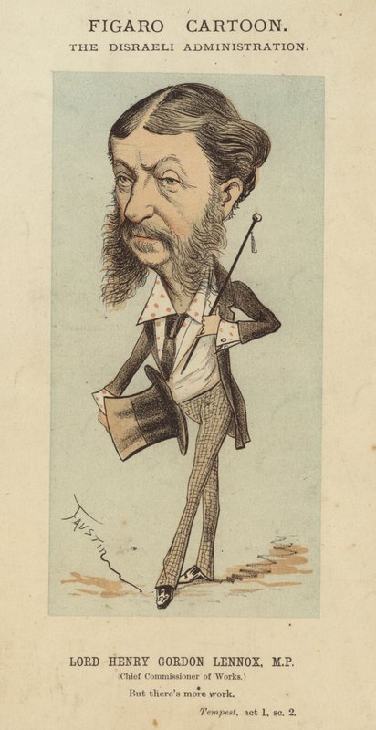 Lord Henry Gordon-Lennox , britisk konservativ politiker og statsråd i Benjamin Disraelis administrasjon (farge litho) av Faustin (b.1847)