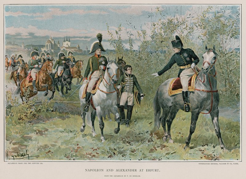 Napoleon og Alexander i Erfurt av Felicien baron de Myrbach Rheinfeld