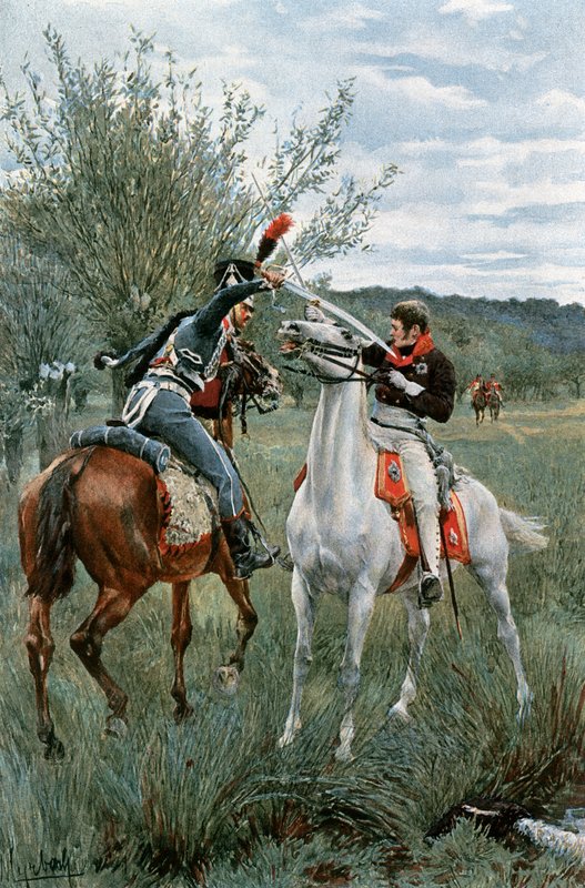 Prins Louis av Preussen og sersjant Guindey av Felicien baron de Myrbach Rheinfeld