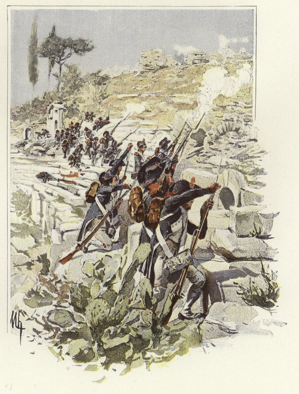 Soldater blant ruinene av Nicopolis av Felicien baron de Myrbach Rheinfeld