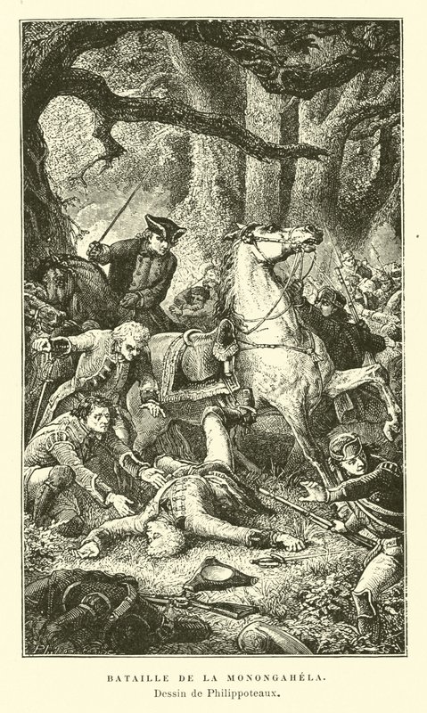 Slaget ved Monogahela, 1755 av Felix Philippoteaux
