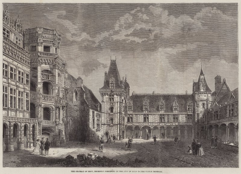 Chateau of Blois, nylig presentert av byen Blois til Prince Imperial av Felix Regamey