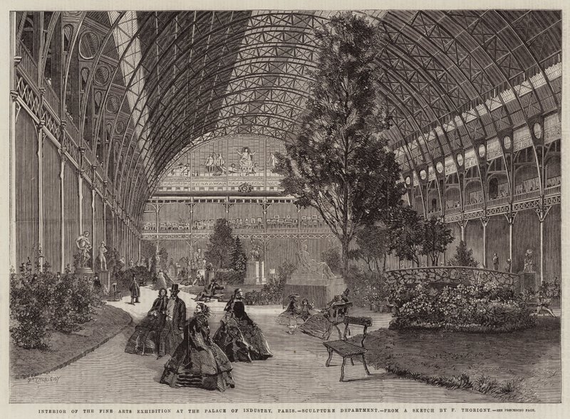 Interiør av kunstutstillingen i Palace of Industry, Paris av Felix Thorigny