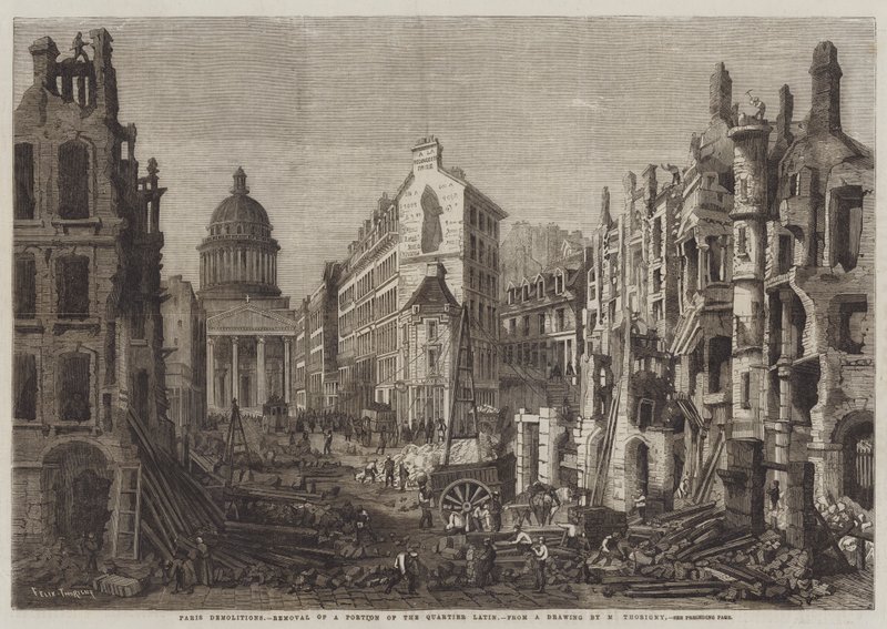 Paris-rivinger, fjerning av en del av Quartier Latin av Felix Thorigny