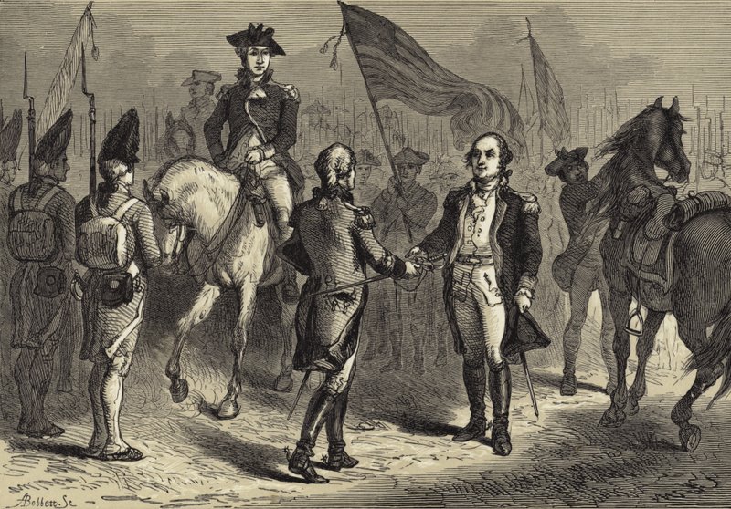 General Lincoln mottar Cornwallis sverd fra general O